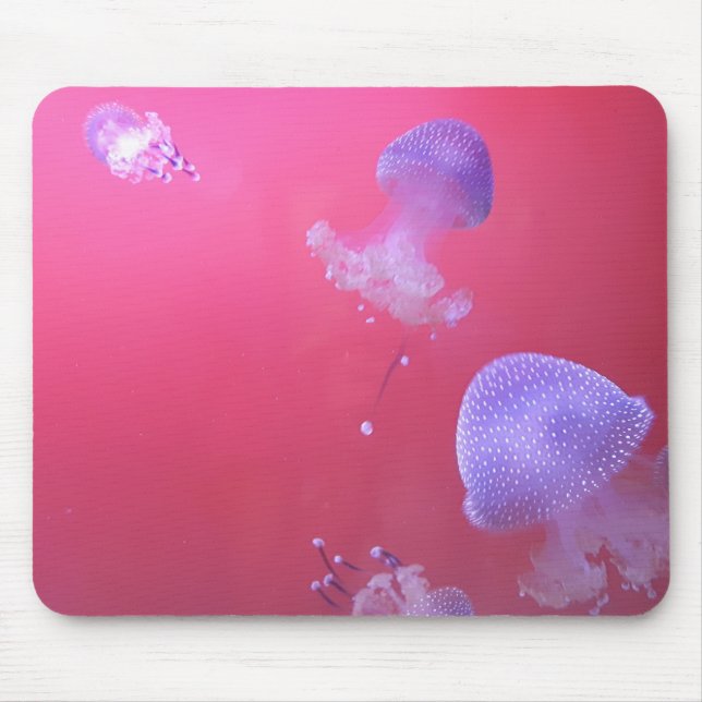 Quirky Jellyfish in the Pink Water Mouse Mat (Front)