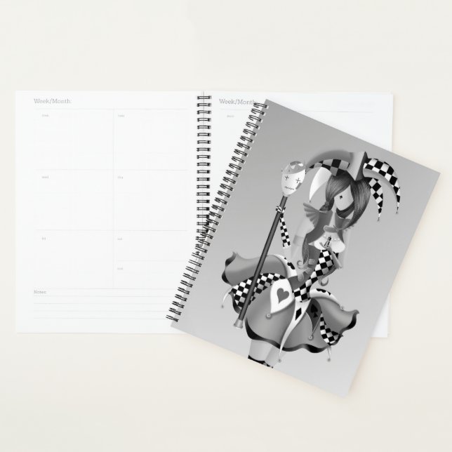 Quirky Jester and Puppet King  Grey  Planner (Display)