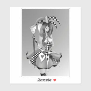 Quirky Jester and Puppet King sticker 