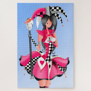 Quirky Jester & Puppet King Pink Puzzle