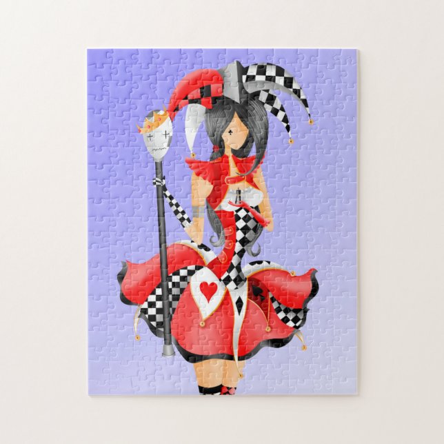 Quirky Jester & Puppet King Red Puzzle (Vertical)