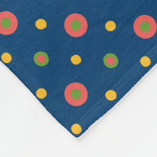 Quirky Jumbo Polka Dots, Navy Blue Fleece Blanket
