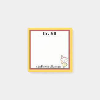 Quirky kawaii kitty ice cream happiness post-it notes