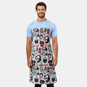 Quirky Kitchen: Cartoon Monster Doodle Apron 