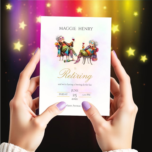 Quirky Lady Retirment Party Invitation (Creator Uploaded)