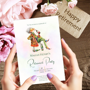 Quirky Lady's Retirement Party Invitation
