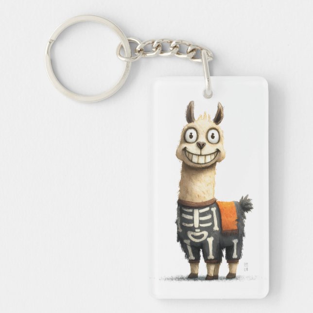 Quirky Lama Halloween Key Ring (Front)