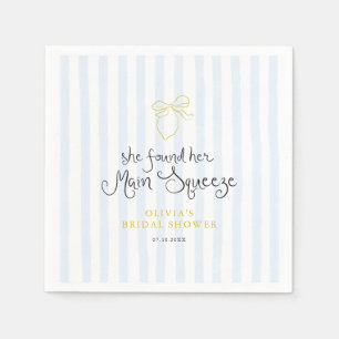 Quirky Lemon Main Squeeze Bridal Shower Napkin