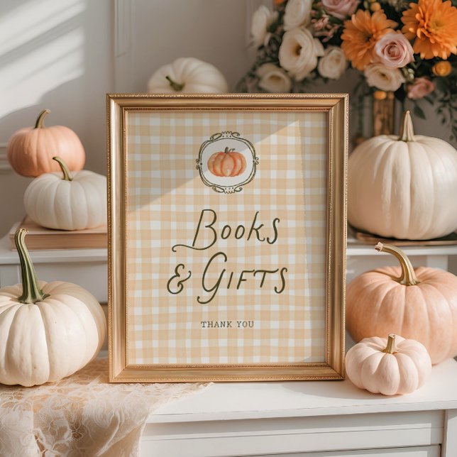 Quirky Little Pumpkin Baby Shower Books Gifts Poster (Creator Uploaded)