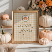 Quirky Little Pumpkin Baby Shower Diaper Raffle