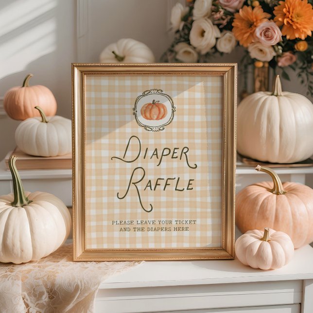 Quirky Little Pumpkin Baby Shower Diaper Raffle Poster (Creator Uploaded)