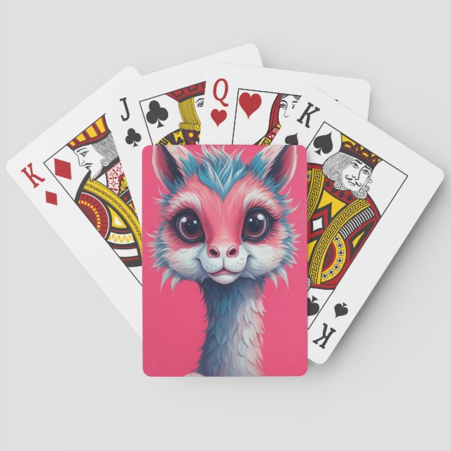 Quirky Llama Cute & Colorful Playing Cards (Back)