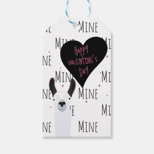 Quirky Llama Happy Valentines Day   Mine Pattern  Gift Tags