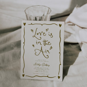 Quirky Love Is In the Air Bridal Shower Cream Invitation