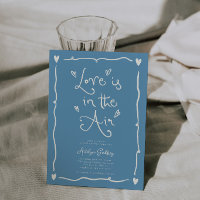 Quirky Love Is In the Air Bridal Shower Denim Blue