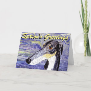 Quirky lurcher Christmas card