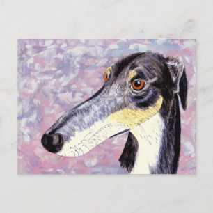 Quirky lurcher postcard