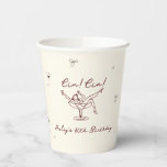 Quirky Maroon Hand Drawn Cin Cin Martini Paper Cups<br><div class="desc">Whimsical paper cups featuring a maroon and black colour scheme,  paired with quirky hand-drawn icons of cocktails,  drinks,  lemons and bows.</div>