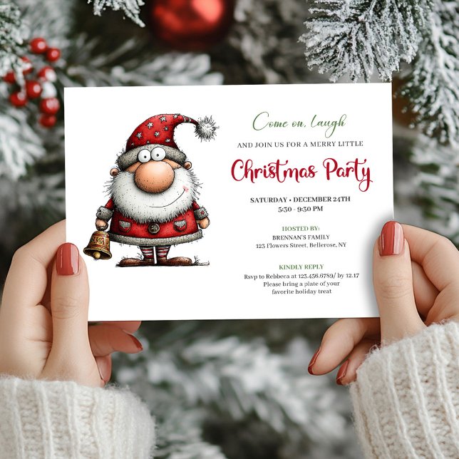 Quirky Minimalist Santa Holiday Celebration Card (Quirky Minimalist Santa Holiday Celebration Card)