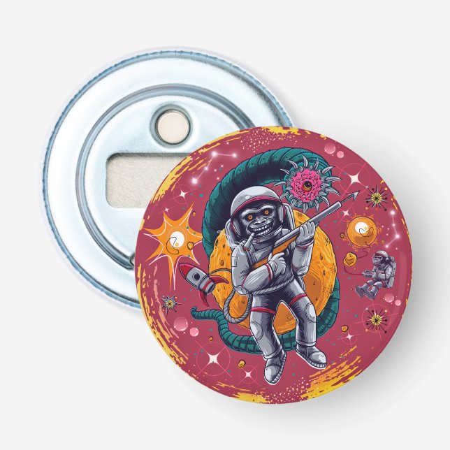 Quirky Monkeys in Space Bottle Opener (Front)
