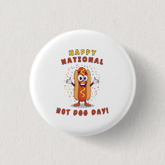Quirky National Hot Dog Day Pin Button