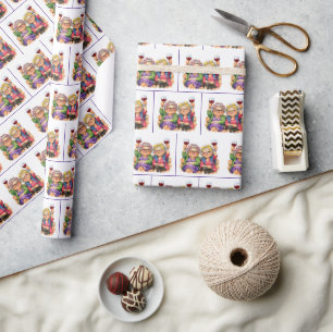 Quirky Old Ladies with Red Wine Wrapping Paper