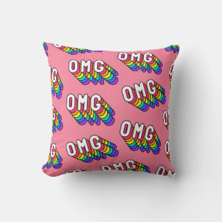 Quirky OMG Pink Comic Wallpaper Cushion