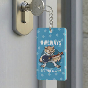 Quirky Owl Owlways On My Mind Cartoon Character Key Ring