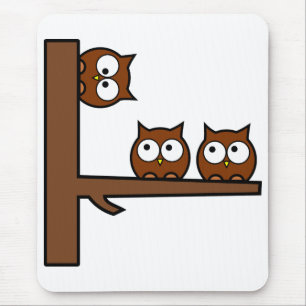 Quirky Owls Round The Bend Mouse Mat