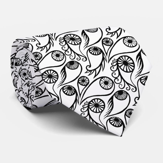 Quirky Paisley Eye Pattern Creepy Funny Halloween Tie (Rolled)