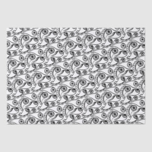 Quirky Paisley Eye Pattern Creepy Funny Halloween Tissue Paper