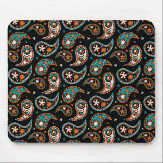 Quirky Paisley Turquoise and Orange Mouse Mat