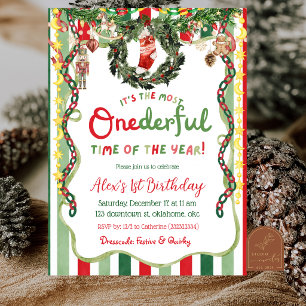 Quirky Party Chain ONEderful Birthday Invitation