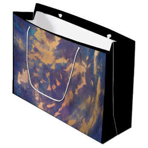 Quirky Party Purple Turquoise Blue Gold Splatter Large Gift Bag