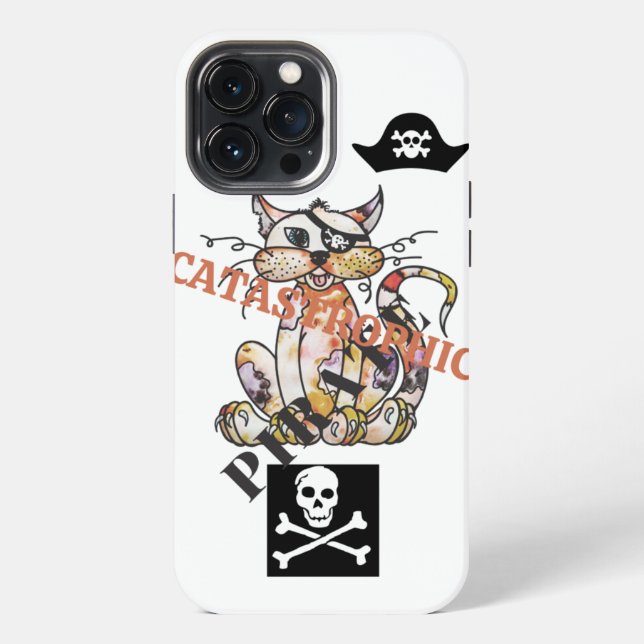 Quirky Pirate Cat Cartoon  iPhone Case (Back)