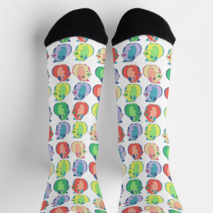 Quirky Pop Art Guinea Pig Pattern Socks