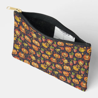 Quirky Pumpkin and Cactus Inspired (Design 2) Accessory Pouch