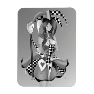 Quirky Puppet King and Jester Magnet