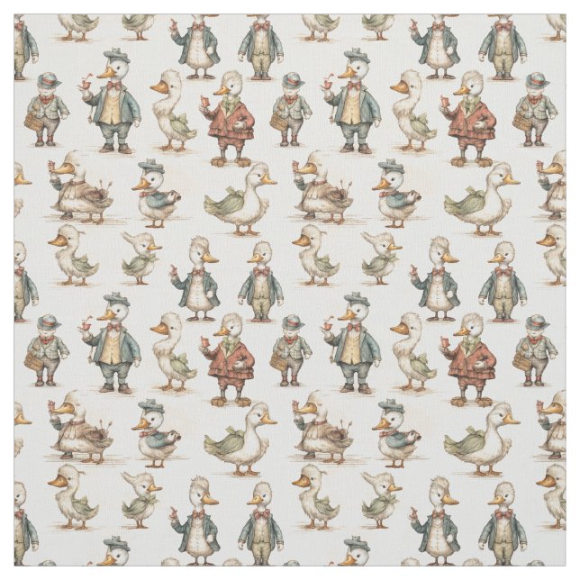 Quirky Quackers: Whimsy Duck Fabric (Swatch)
