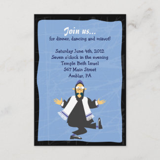 Quirky Rabbi Bar Bat Mitzvah Reception Party Card