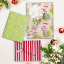 Quirky Retro Christmas Elf Pink Red Green Add Name