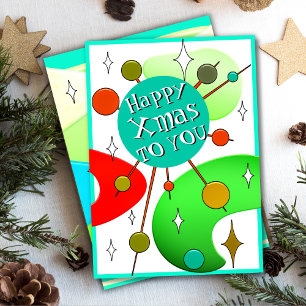 Quirky Retro Christmas Mid Century Business Holiday Card
