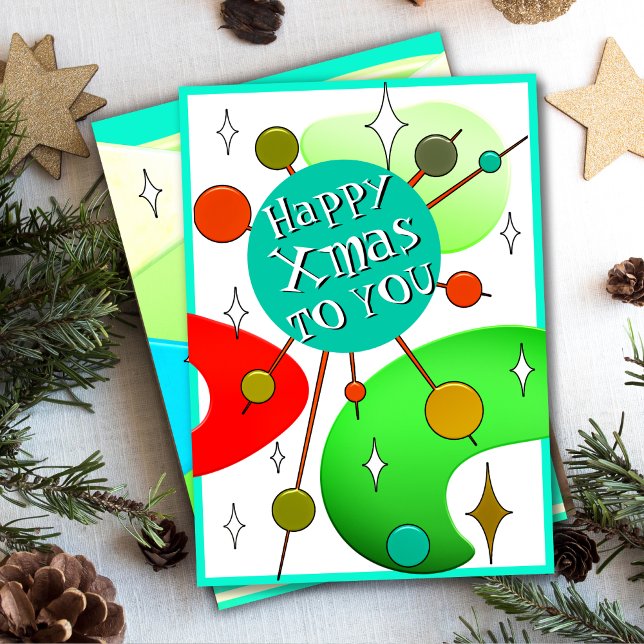 Quirky Retro Christmas Mid Century Business Holiday Card (Creator Uploaded)