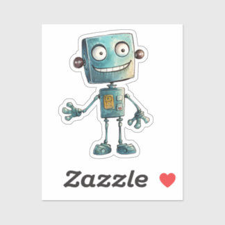 Quirky Robot design#3 Sticker