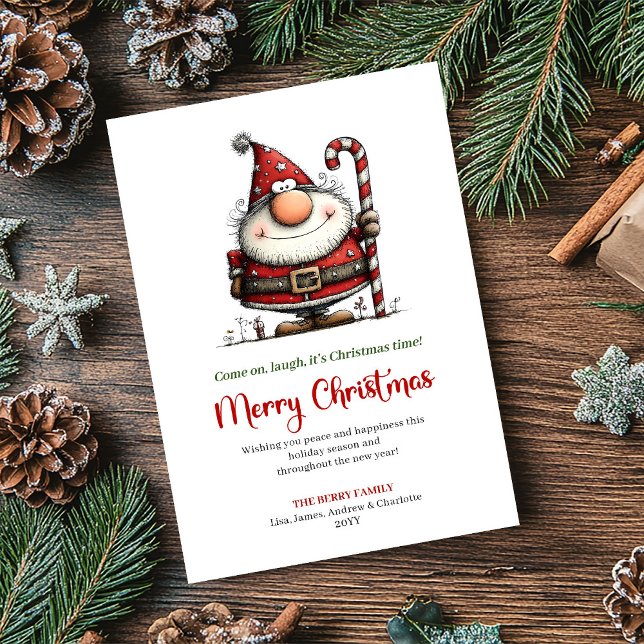 Quirky Santa Cartoon Funny Christmas Greeting Card (Quirky Santa Cartoon Funny Christmas Greeting Card)