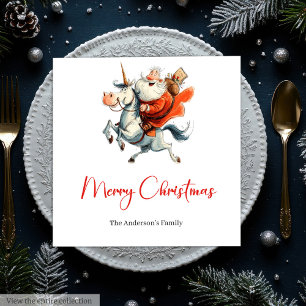 Quirky Santa Claus Funny Christmas Dinner Napkins
