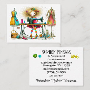 Quirky Seamstress Sewing Tailor  Business Card