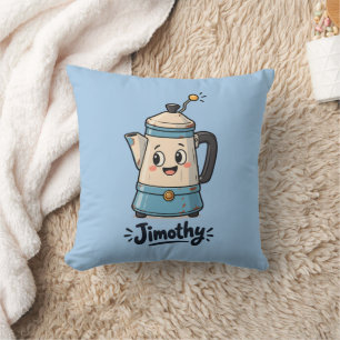 Quirky Short Percolator Jimothy Playful Vibe Cushion