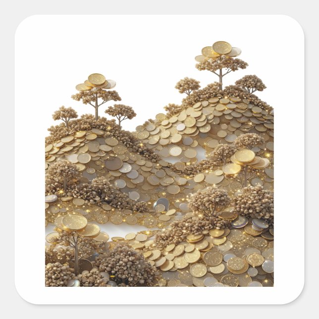 Quirky Silver Abstract Sticker Print (Front)