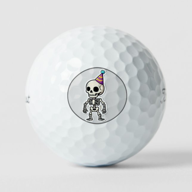 "Quirky Skeleton Design" Golf Balls (Front)